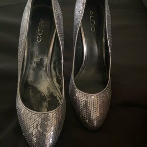 Aldo Glittering Silver Heels